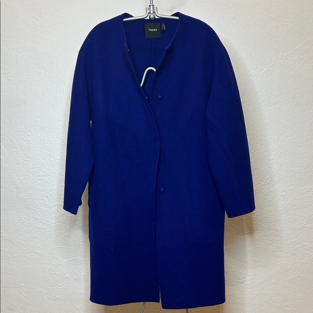 Theory Blue Wool Coat